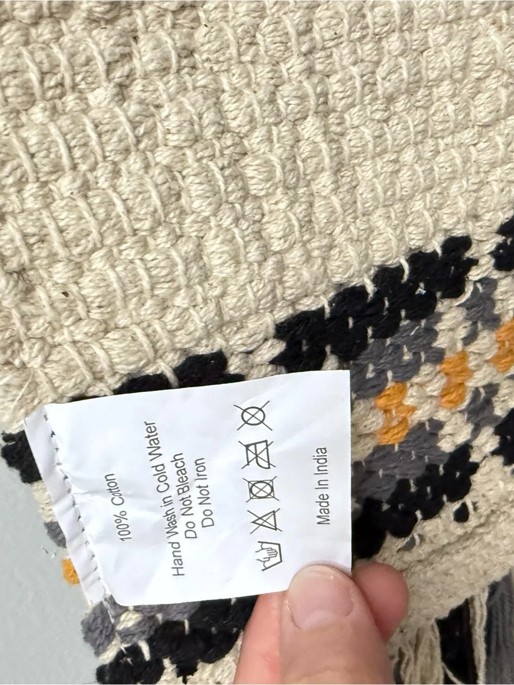 New Handwoven Macrame Wall Hanging Tapestry Decor Boho Hippie Yellow Gray Beige